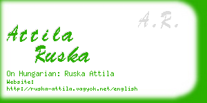 attila ruska business card